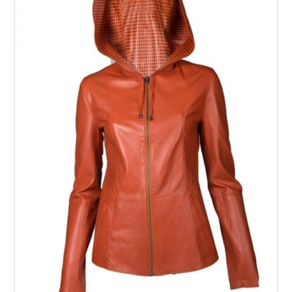 nwt Burberry Donna Milan for Burberry Reversible Baby Lambskin Hooded Jacket